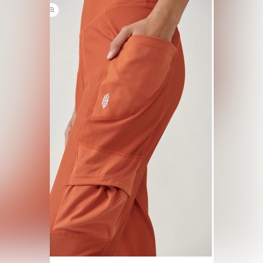 Free People Movement Take A Hike Harem Pants High Waisted Orange Red XS - Picture 4 of 9